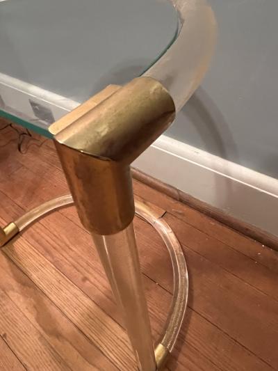  Venini MODERNIST GOLD DUST MURANO GLASS AND BRASS TABLE