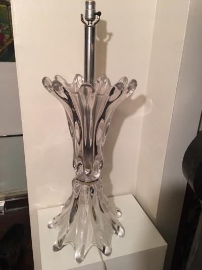  Venini MONUMENTALMODERN CLEAR MURANO GLASS LAMP BY VENINI