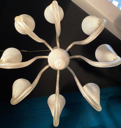  Venini Magnificent Art Deco Murano Glass Chandelier by Venini 1940s