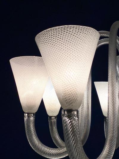  Venini Magnificent Art Deco Murano Glass Chandelier by Venini 1940s