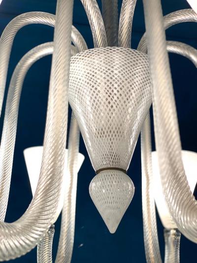  Venini Magnificent Art Deco Murano Glass Chandelier by Venini 1940s