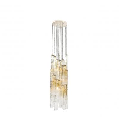 Venini Mid Century Large Muted Citrine Calza Glass Chandelier signed Venini