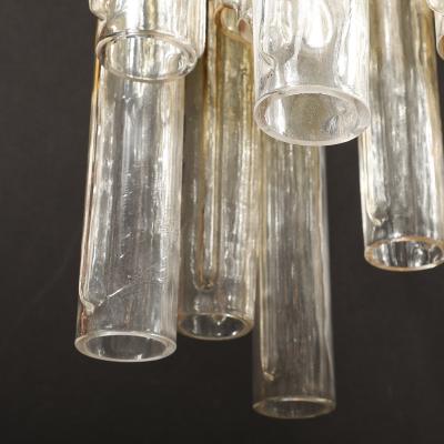  Venini Mid Century Large Muted Citrine Calza Glass Chandelier signed Venini
