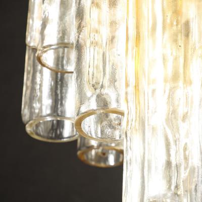  Venini Mid Century Large Muted Citrine Calza Glass Chandelier signed Venini