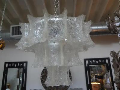  Venini Mid Century Modern Venini Attributed Murano Chandelier