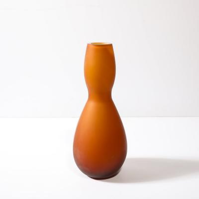  Venini Mid Century Modernist Smoked Amber Hand Blown Murano Glass Vase by Venini
