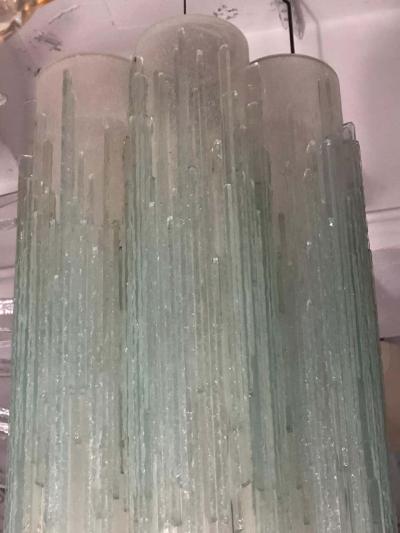  Venini Midcentury Chiseled Murano Glass Chandelier Attributed to Max Ingrand Venini