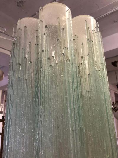  Venini Midcentury Chiseled Murano Glass Chandelier Attributed to Max Ingrand Venini
