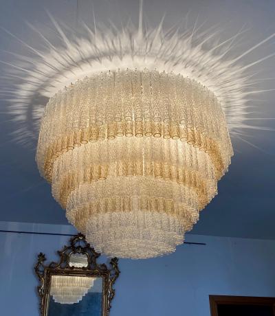  Venini Monumental Italian Murano Glass Chandelier or Ceiling Light Attr Venini 1970
