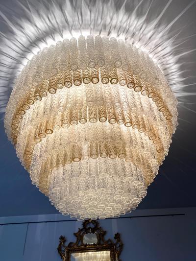  Venini Monumental Italian Murano Glass Chandelier or Ceiling Light Attr Venini 1970