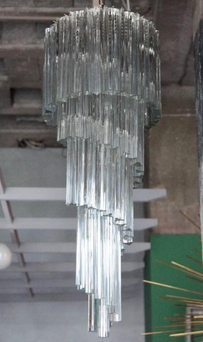  Venini Murano Glass Spiral Chandelier by Venini