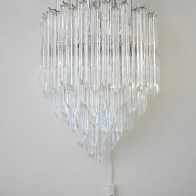  Venini PAIR OF LARGE VENINI QUADRIEDRI GLASS MURANO SCONCES