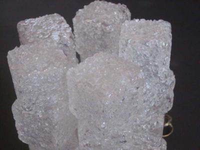  Venini Pair Italian Mid Century Modern Ice Cube Glass Table Lamps Venini