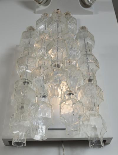  Venini Pair Of Unique Venini Style Crystal Blown Wall Lights UL Certified