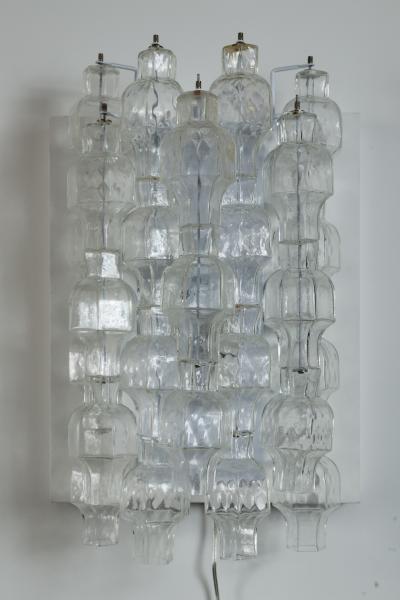  Venini Pair Of Unique Venini Style Crystal Blown Wall Lights UL Certified
