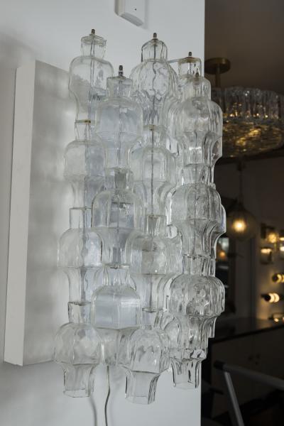  Venini Pair Of Unique Venini Style Crystal Blown Wall Lights UL Certified