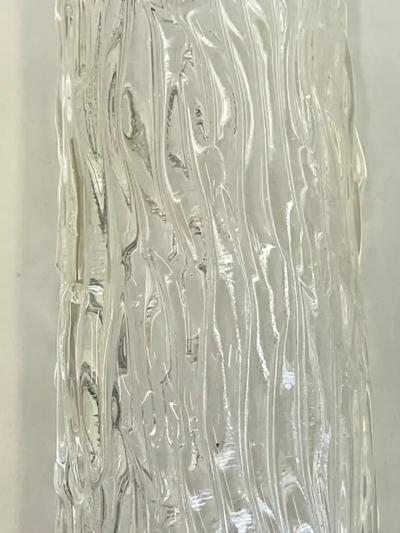  Venini Pair of Large Italian Mid century Murano Glass Bambu Wall Sconces by Venini