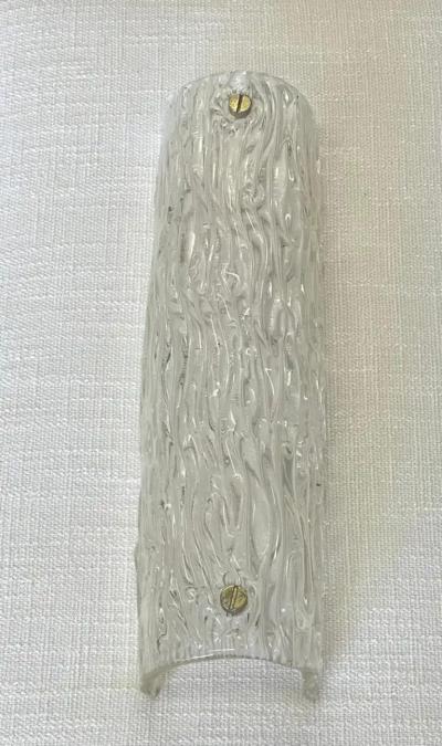  Venini Pair of Large Italian Mid century Murano Glass Bambu Wall Sconces by Venini