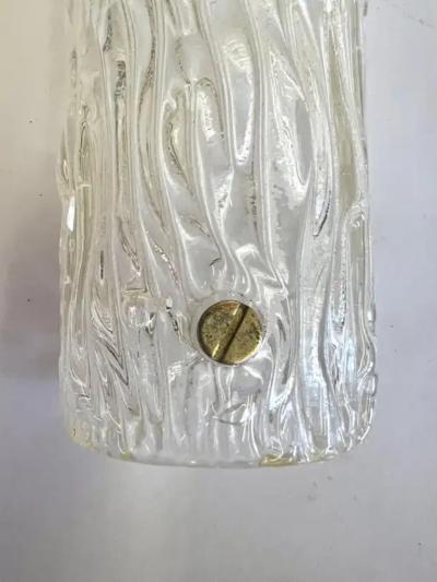  Venini Pair of Large Italian Mid century Murano Glass Bambu Wall Sconces by Venini