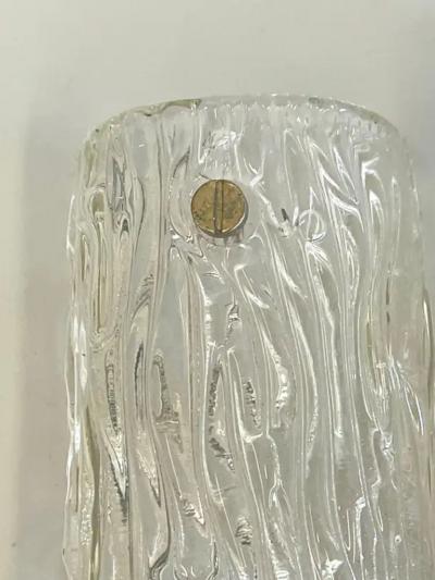  Venini Pair of Large Italian Mid century Murano Glass Bambu Wall Sconces by Venini
