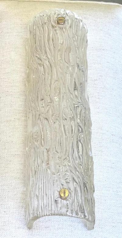  Venini Pair of Large Italian Mid century Murano Glass Bambu Wall Sconces by Venini