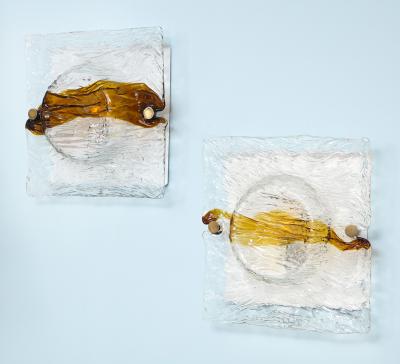  Venini Pair of Quilt Sconces by Venini