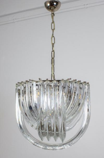  Venini Pair of Triedri Curvati Murano Glass Chandelier by Carlo Nason for Venini 1970