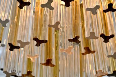  Venini Pair of Venini Trilobo chandeliers Italy c1960