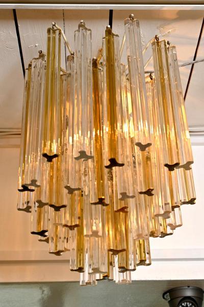 Venini Pair of Venini Trilobo chandeliers Italy c1960