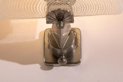  Venini Pair of Venini Wall Sconces in Lattimo and Reticello Murano Glass 1950s