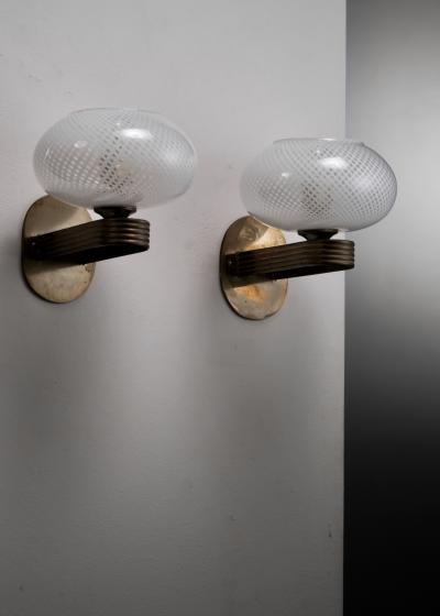  Venini Pair of Venini wall lamps