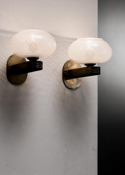  Venini Pair of Venini wall lamps
