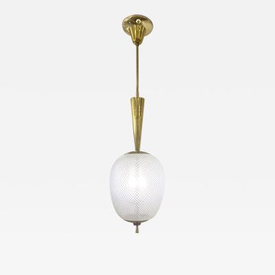 Venini Petite Venini Pendant with Reticello Murano Glass