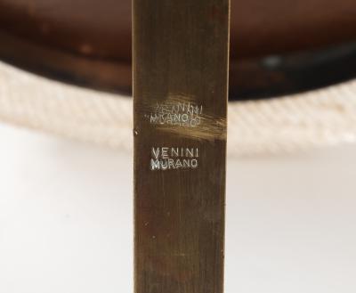  Venini Rare Oval Murano Glass with Gold Inclusions and Brass Picture Frame by Venini