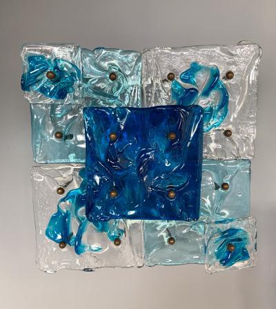  Venini Sconces Patchwork Murano Glass by Toni Zuccheri for Venini Italy 1970s