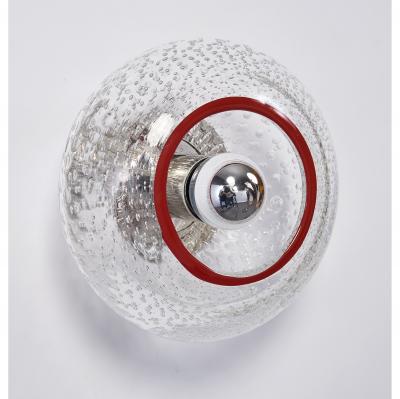  Venini Set of Three Venini Blown Glass Sconces Italy 1950s