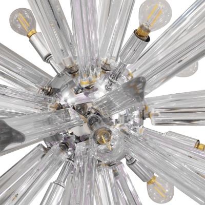  Venini Sputnik Style Venini Chandelier in Chrome with Glass Rods 1970s