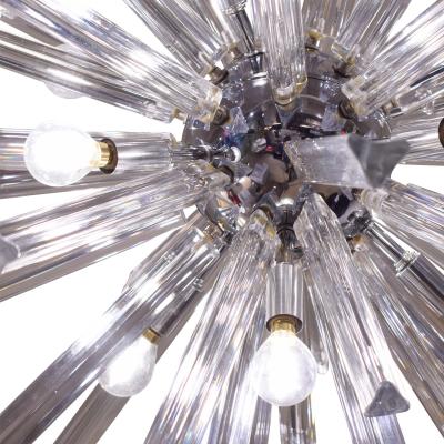  Venini Sputnik Style Venini Chandelier in Chrome with Glass Rods 1970s