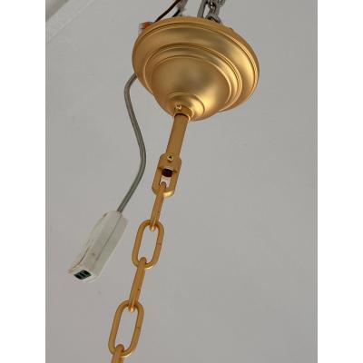  Venini Styled After Venini Smoked Fum Poliedri Murano Glass Gold Chandelier