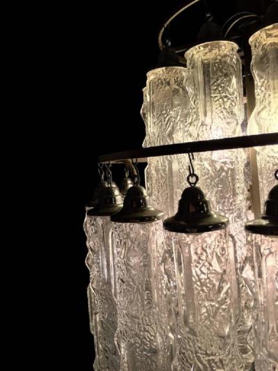 Venini Superb Italian Murano Chandelier Venini Style 1960s
