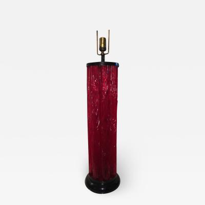  Venini UNUSUAL DRAMATIC RED TRONCHI MURANO GLASS LAMP BY VENINI