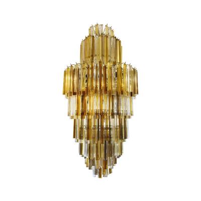  Venini VENINI SKYSCRAPER CLEAR AMBER SMOKE COLOUR CHANDELIER