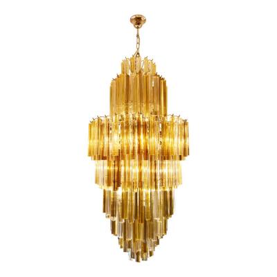  Venini VENINI SKYSCRAPER CLEAR AMBER SMOKE COLOUR CHANDELIER