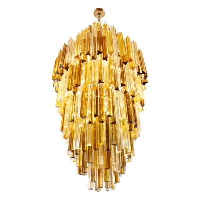  Venini VENINI SKYSCRAPER CLEAR AMBER SMOKE COLOUR CHANDELIER