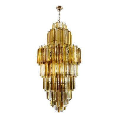  Venini VENINI SKYSCRAPER CLEAR AMBER SMOKE COLOUR CHANDELIER