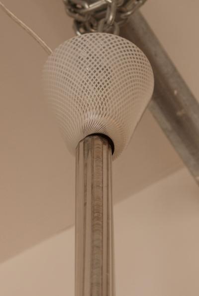  Venini Venini 3 Arm Chandelier in Reticello Italy 1940