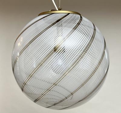  Venini Venini Chandelier Pendant in Filigrana Glass 1960 Italy