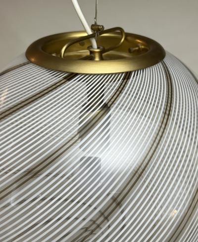  Venini Venini Chandelier Pendant in Filigrana Glass 1960 Italy