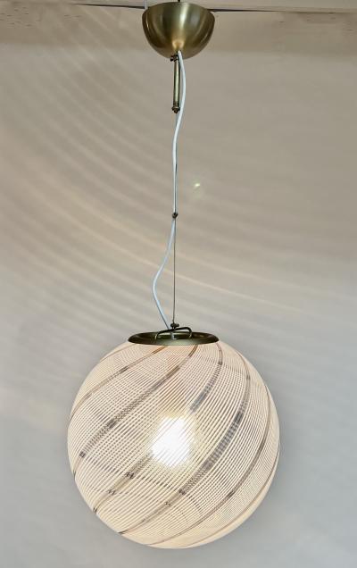  Venini Venini Chandelier Pendant in Filigrana Glass 1960 Italy