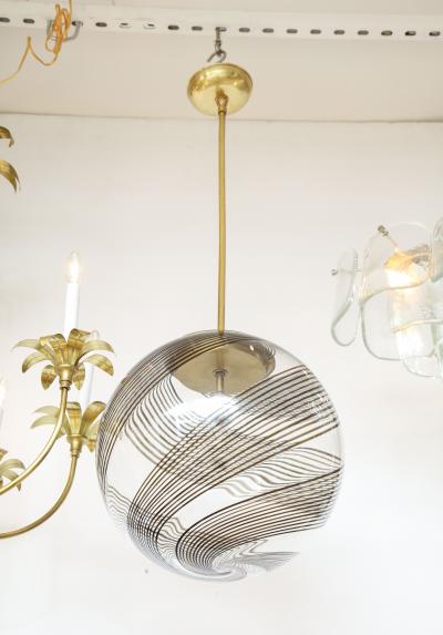  Venini Venini Glass And Brass Pendant